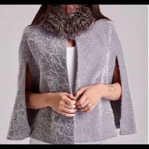 White and Gray Cape with fur  collar